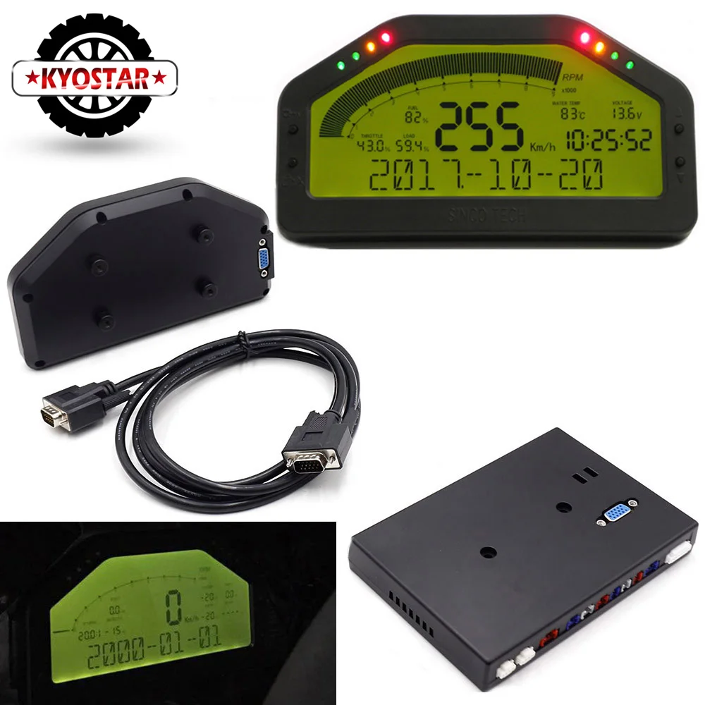 

Car Dash Race Display OBD2 Bluetooth Dashboard LCD Screen Digital Gauge Kit Multi-function Gauge Sensor Kit Universal 10 in 1