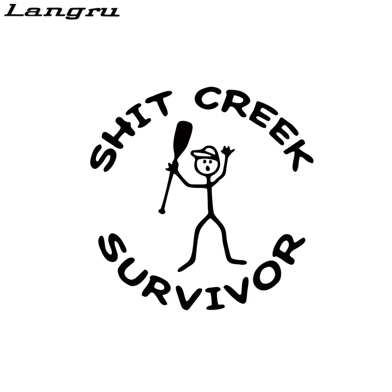 Sh*t Creek Survivor Funny Car Truck Window White Vinyl Sticker Waterproof Decal