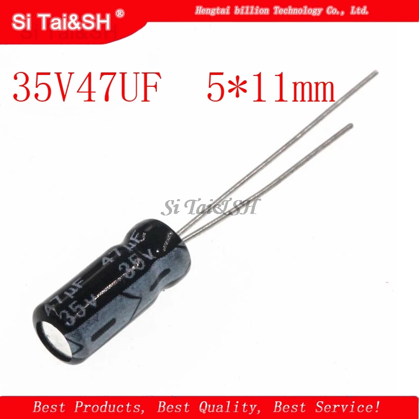 

50PCS Higt quality 35V47UF 5*11mm 47UF 35V 5*11 Electrolytic capacitor