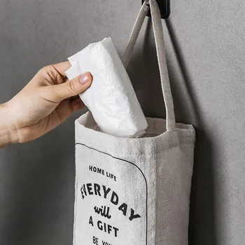 

Home Holder Sundries Dispenser Foldable Kitchen Garbage Pouch Wall Hanging Washable Portable Eco-friendly Storage Bag Organizer