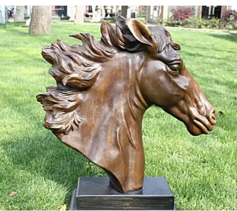 

24 Western Bronze Copper Marble Art Home Decoration Horse Head Statue Sculpture crafts copper Animals decoration bronze factory