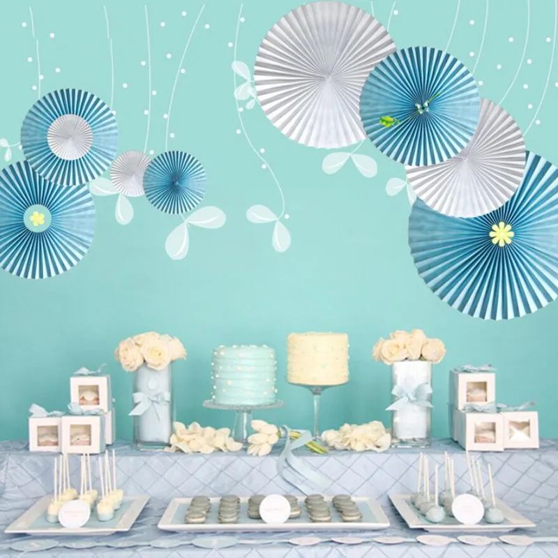 

Decoration Wedding 3pcs/lot 8inch(20cm)Hanging Hollow Out Tissue Paper Fan Flowers Wedding Birthday Baby Shower Party Decoration