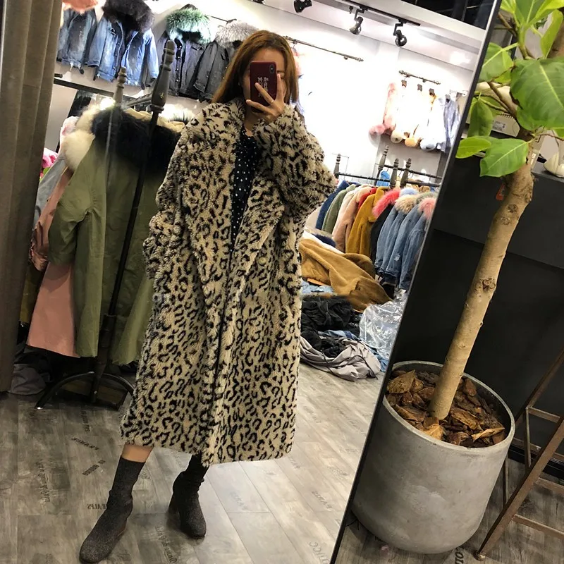Clearance Leopard Short Fashion Real Lamb Fur Coats Women Casual Thick Warm Natural Sheep Fur Coat Ladies Lapel Shearling Jacket Female 13