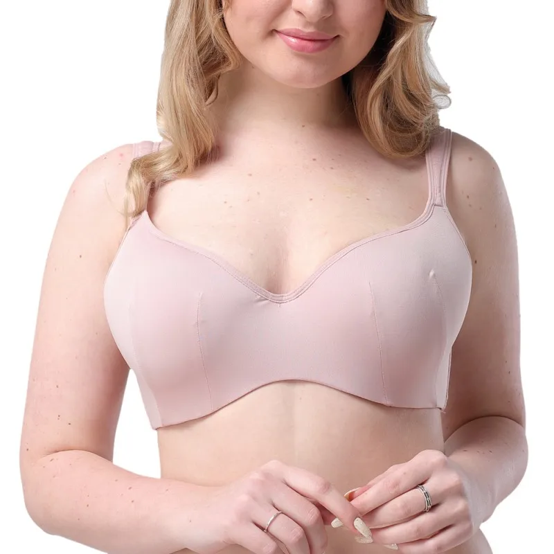 Wide Strap Lift Support Seamless Bra Women Full Cup Invisible Underwire