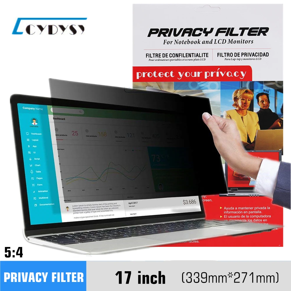 17 palcový filtr ochrany proti oslnení Screen Protector Film pro 5: 4 standardní notebook 339mm * 271mm