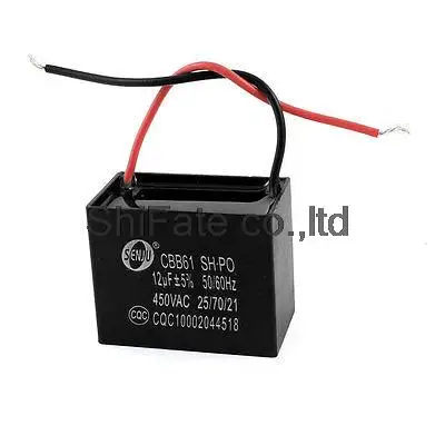 Вентилятор CBB61 12 мкФ 56/60Hz 450VAC 2 провод полипропиленовая пленка двигатель