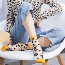 Сексуальные леопардовые носки в горошек, тонкие прозрачные женские носки из тюля, летние повседневные короткие смешные носки, женские носки высокого качества