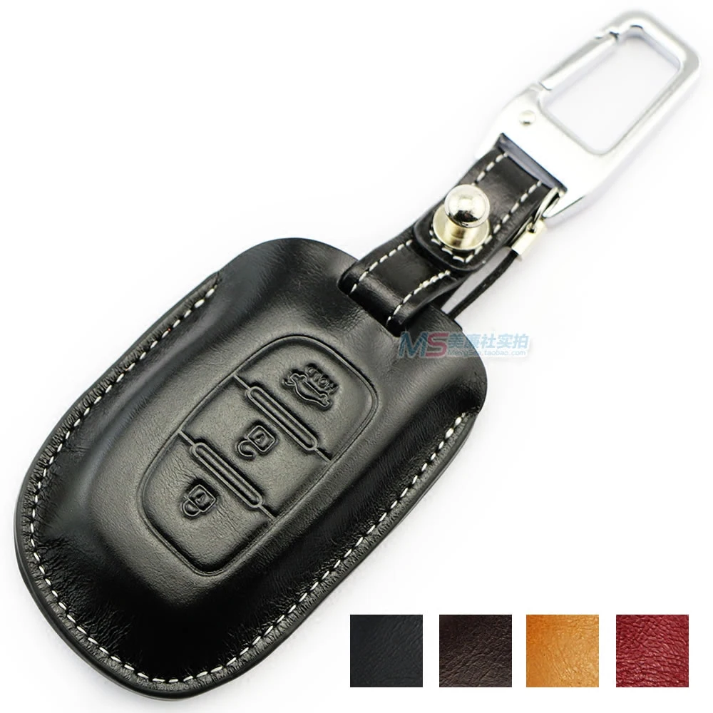 

Muti-color Genuine Leather car key Case for Hyundai Tucson Sonata ELANTRA VERNA MISTRA ix25 IX35 key fob cover auto accessories
