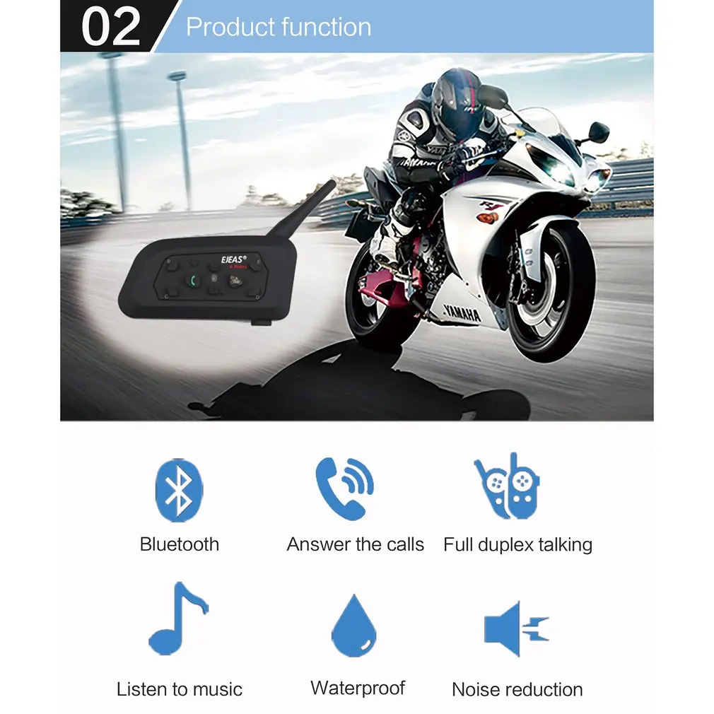 

Practical Motorcycle Helmet Interphone Motorcycle Walkie-talkie V6-PRO Essential Accessories