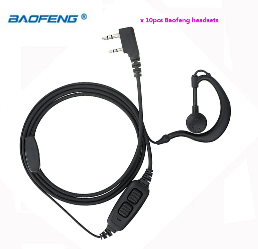 10pcs Earpiece Headset for CB Radio Walkie Talkie Baofeng UV5R UV-82 BF-888S for Kenwood Walkie Talkie Accessories Headphone