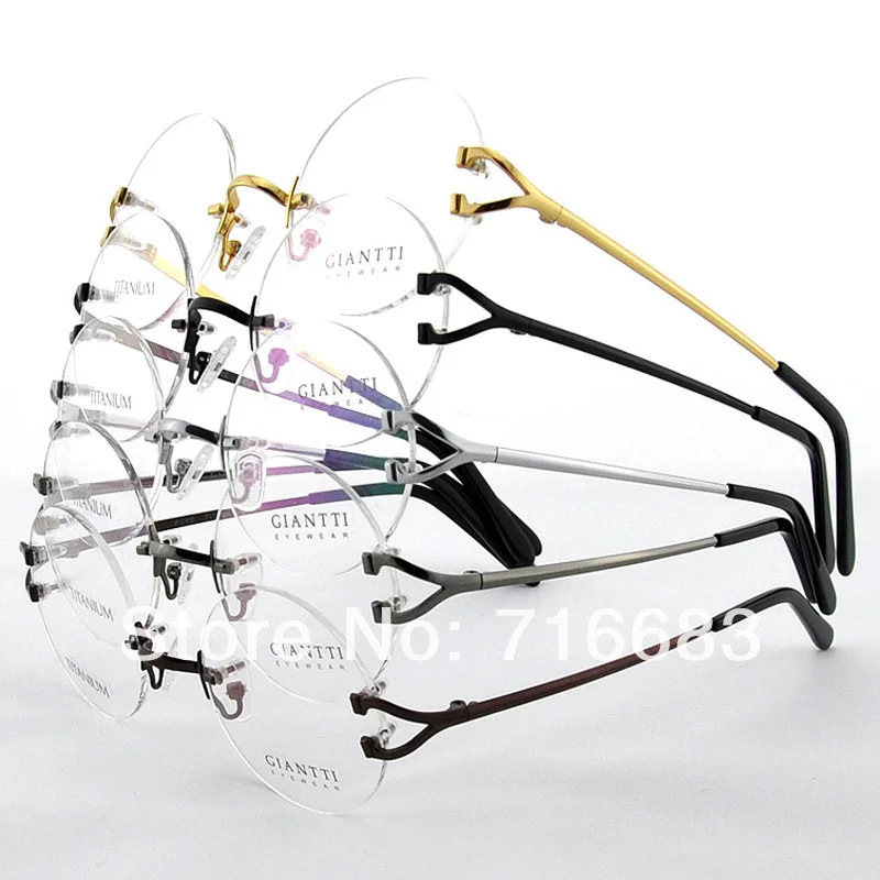 

Harry Potter High Quality Luxury Pure Titanium 49mm Rimless Round Vintage Eyeglass Frame Spectacles Rx G280439 Free Shipping