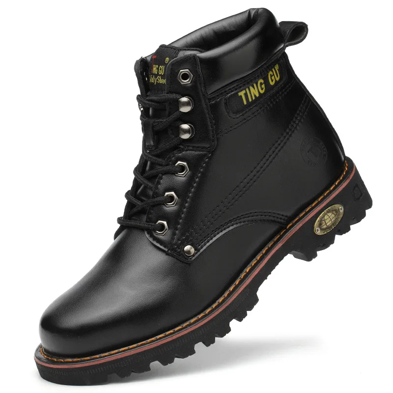 YD-EVER мужские желтые защитные ботинки со стальным носком рабочая обувь S5P уличные защитные кроссовки SRC Нескользящие антистатические проколы 37-45 - Цвет: blackmid