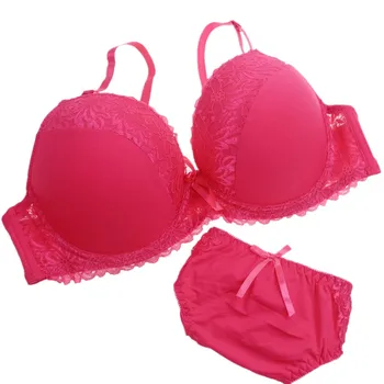 

Women Push Up Full Bra Sets Lingerie Applique Bracelet Intimates Sexy Underwear Bra+Panties Size Set