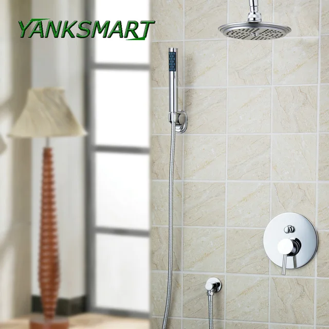 Us 56 7 26 Off Yanksmart Nice Shower Set 8 Abs Head Control Valve Hand Sprayer Hook Hose Bathtub Basin Sink Tap Mixer Faucet In
