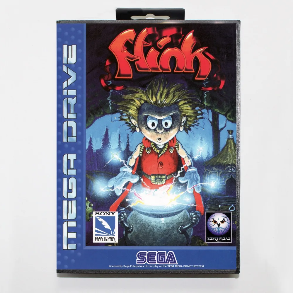 

16 bit Sega MD game Cartridge with Retail box - Misadventure of Flink game card for Megadrive Genesis system