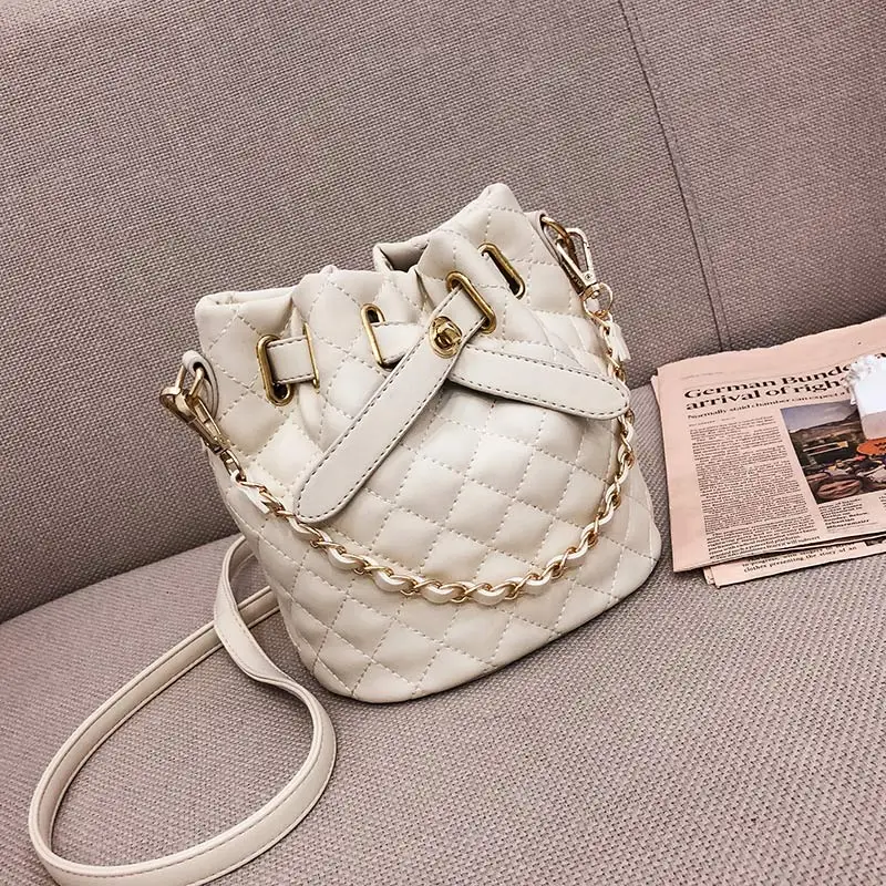 String Bucket Bags For Women 2018 Leather Messenger Bags Diamond