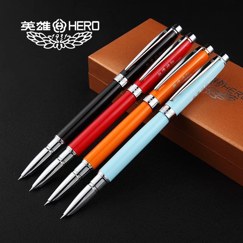 Fountain pen hero 3015a gentlewomen super smooth iridium  student pen ink 0.38mm tiny fine black orange red blue  FREE shipping