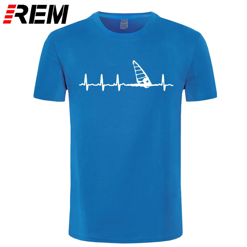 REM футболки модные летние новые мужские хлопковые футболки Виндсерфинг сердцебиение t Stylisches T-Shirt3D Футболка с принтом