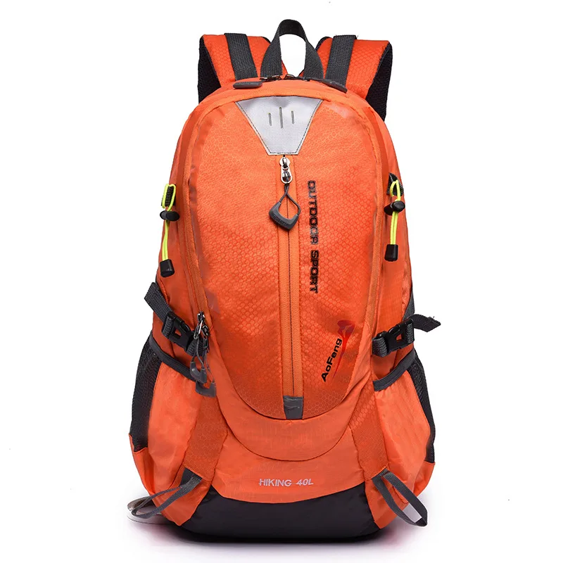 Hot Sale Red/green/balck 40L Outdoor Mountaineering Bags Water Nylon Shoulder Bag Men And Women Travel Hiking Camping Backpack - Цвет: Orange