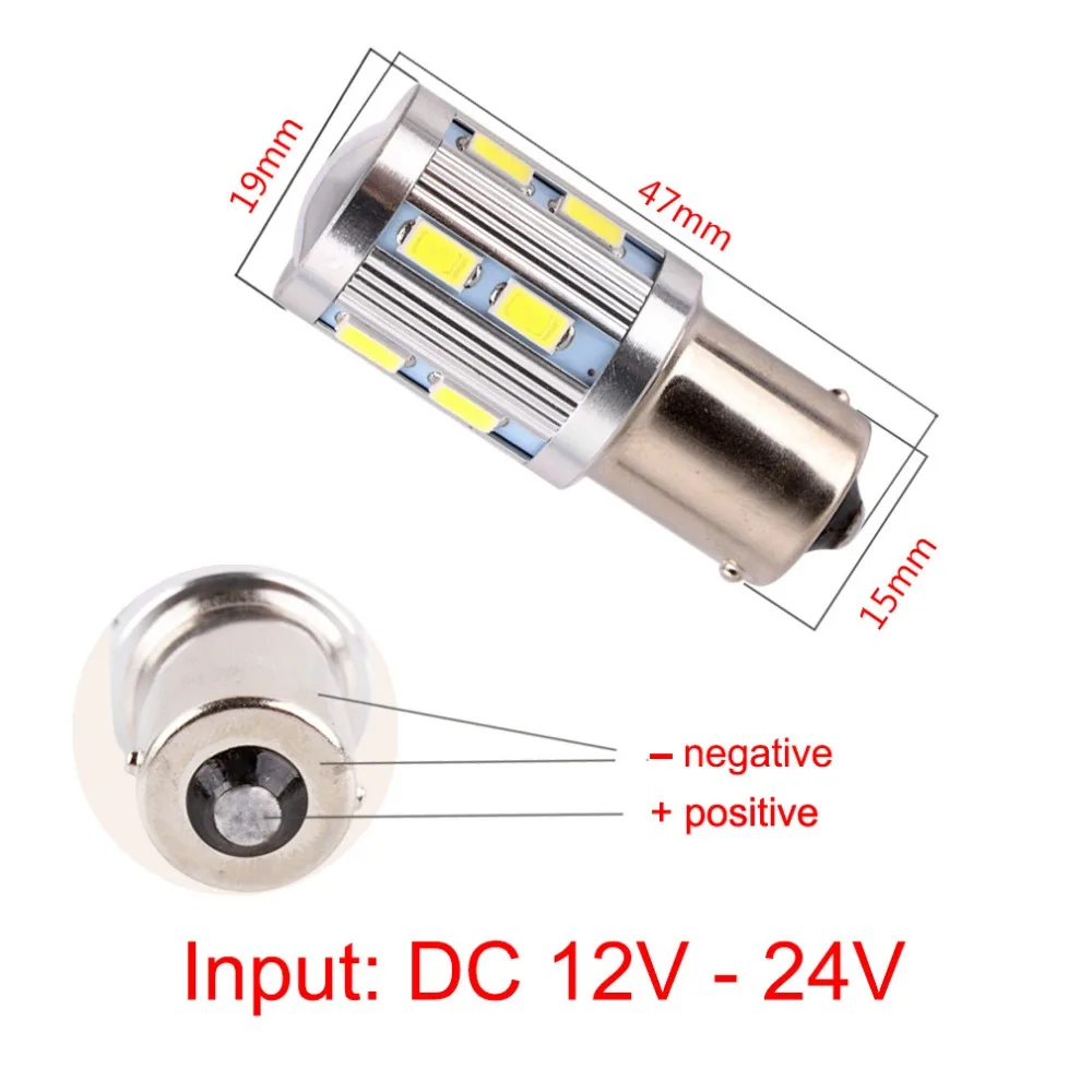 1156 BA15S 13 SMD 5050 АВ Белый светодиодный лампы для сигнал заднего хода обратный светильник хвостовые лампы, цвета-красный, желтый, белый DC 12V