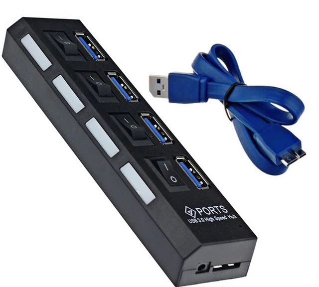 MiOYOOW usb-хаб 3,0 высокоскоростной 4/7 портов Мини Портативный 5 Гбит/с USB 3,0 концентратор разветвитель вкл/выкл переключатель для MacBook портативных ПК