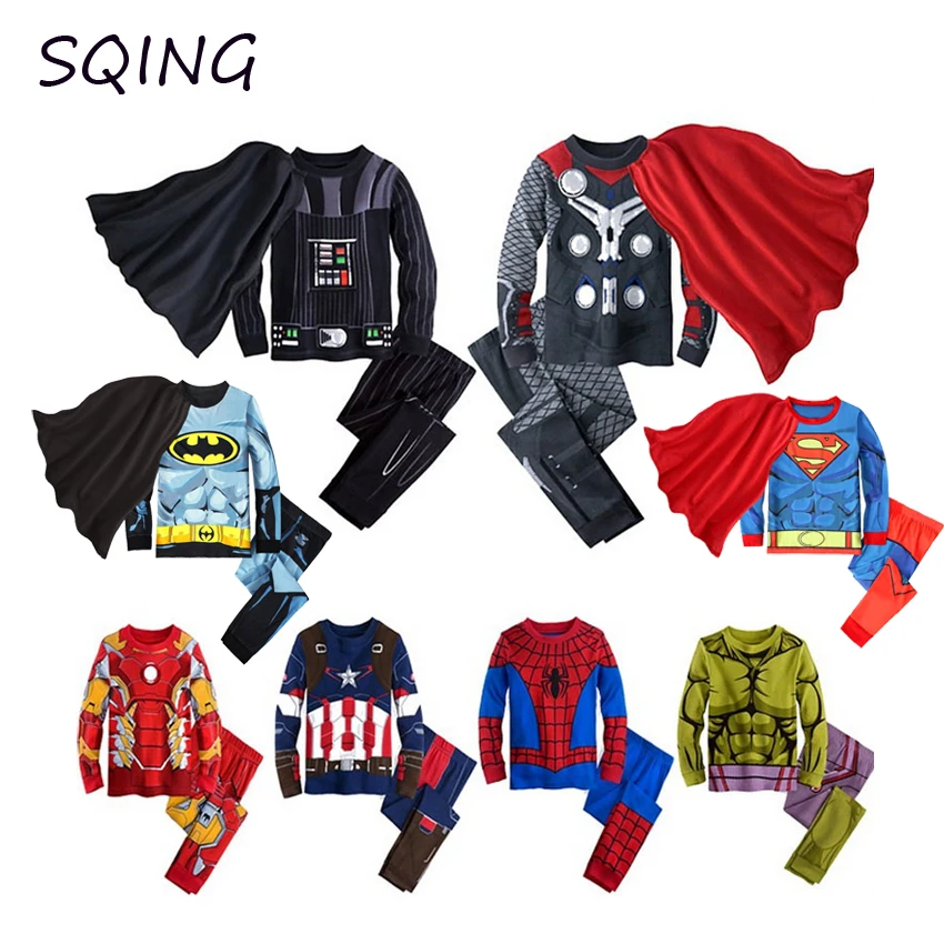 

SQING Anime Cosplay Avengers Endgame Quantum Realm Eight Colors Pajamas Halloween Costume for Kids Party Game Anime Cosplay