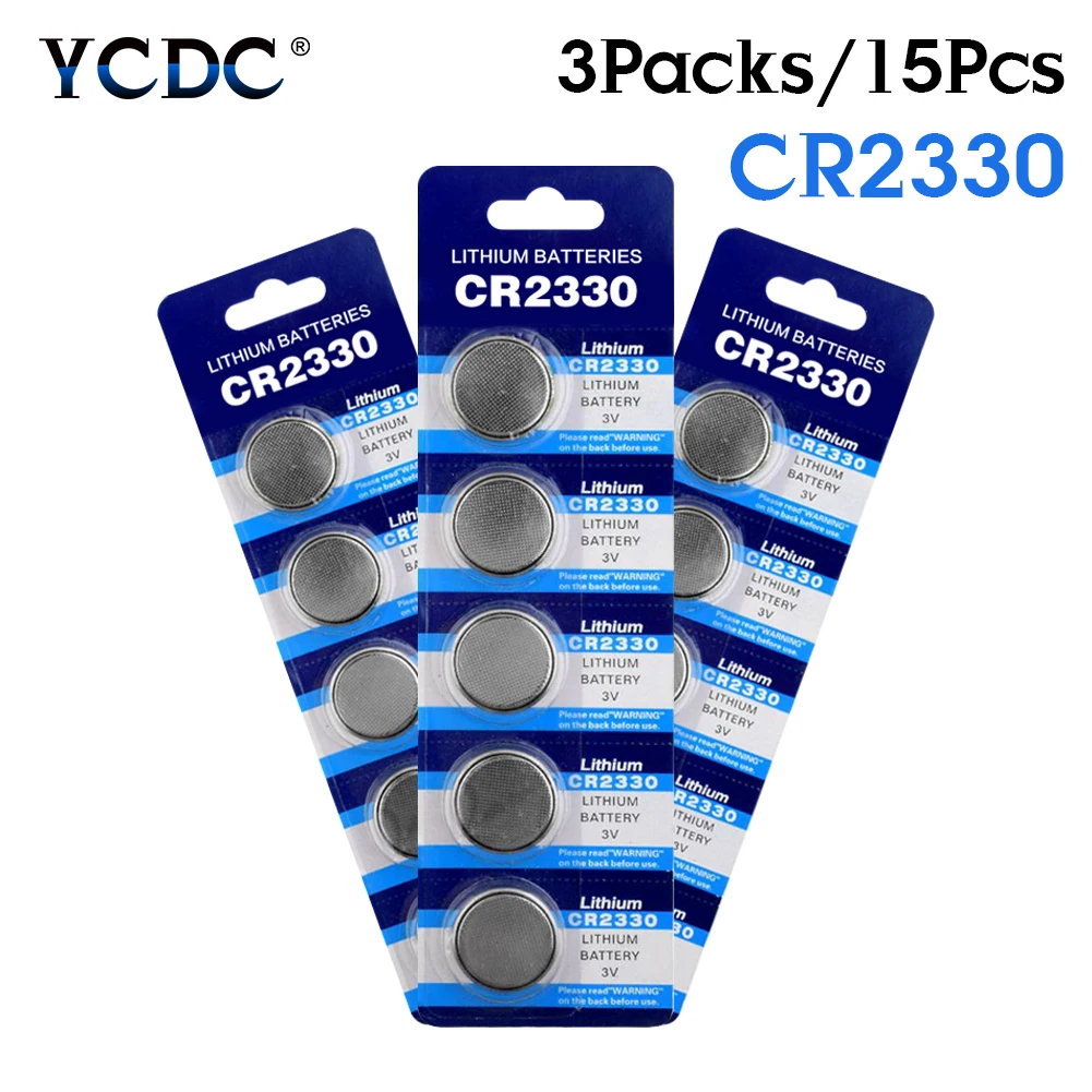 

YCDC 15x CR2330 Button Li-ion Battery 3V 2330 BR2330 ECR2330 Lithium Battery Calculator Watch Motherboard Remote Control Pila