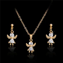 H: HYDE модная свадебная подвеска в форме ангела, ожерелье, серьги, набор украшений для женщин, ювелирные изделия, День Святого Валентина, 2 цвета