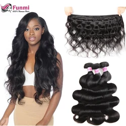Funmi Unprocessed Virgin Hair Bundles Body Wave Malaysian Virgin Hair Bundles 1/3/4PCS Lot Double Weft Human Hair Extensions Funmi Unprocessed Virgin Hair Bundles Body Wave Malaysian Virgin Hair Bundles 1/3/4PCS Lot Double Weft Human Hair Extensions