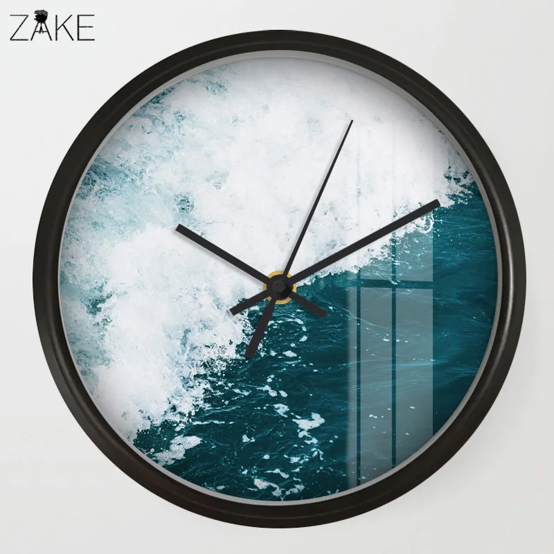 

Nordic 8.7 inch Art Wall Clock of Sea Silent Quartz Non Ticking Clock Living Room Office Hand Simple Concise Home Decor