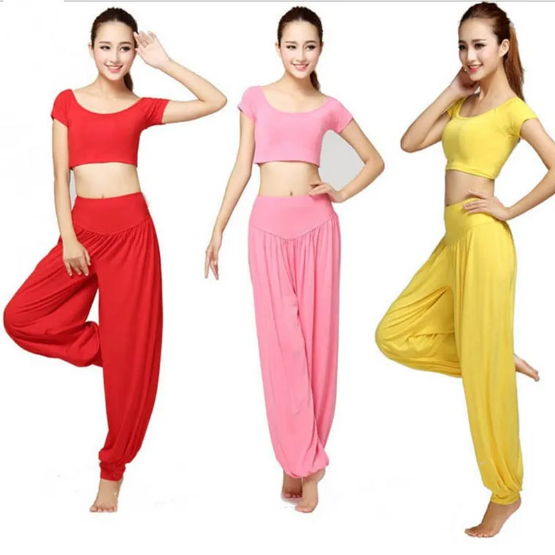 Comfortable Cotton Women S port Suit S port Shirts Harem Pants S ports Pants Dance 2pc Set Fitness Tracksuits Clothing for Women