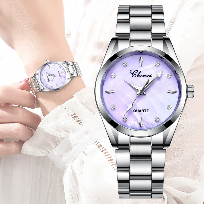 CHENXI Women Watches Rhinestone & Shell dial Clock Quartz Wristwatches Ladies Top Luxury Brand Fashion Watch montre femme CHENXI Women Watches Rhinestone & Shell dial Clock Quartz Wristwatches Ladies Top Luxury Brand Fashion Watch montre femme