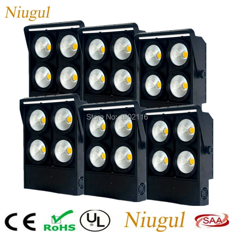 

6pcs/lot 4X100W LED Blinder Light/4 Eye COB LED Wash Effect Light /High power DMX Stage Lighting /Four Head COB Audience Lights
