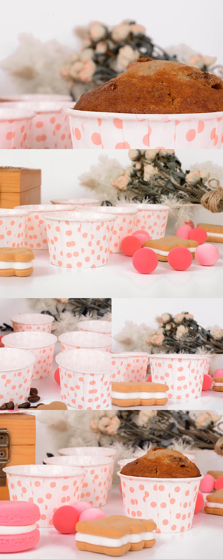 48pcs cupcake liner baking cup cupcake paper muffin cases Cake box Cup egg tarts tray cake mould decorating tools