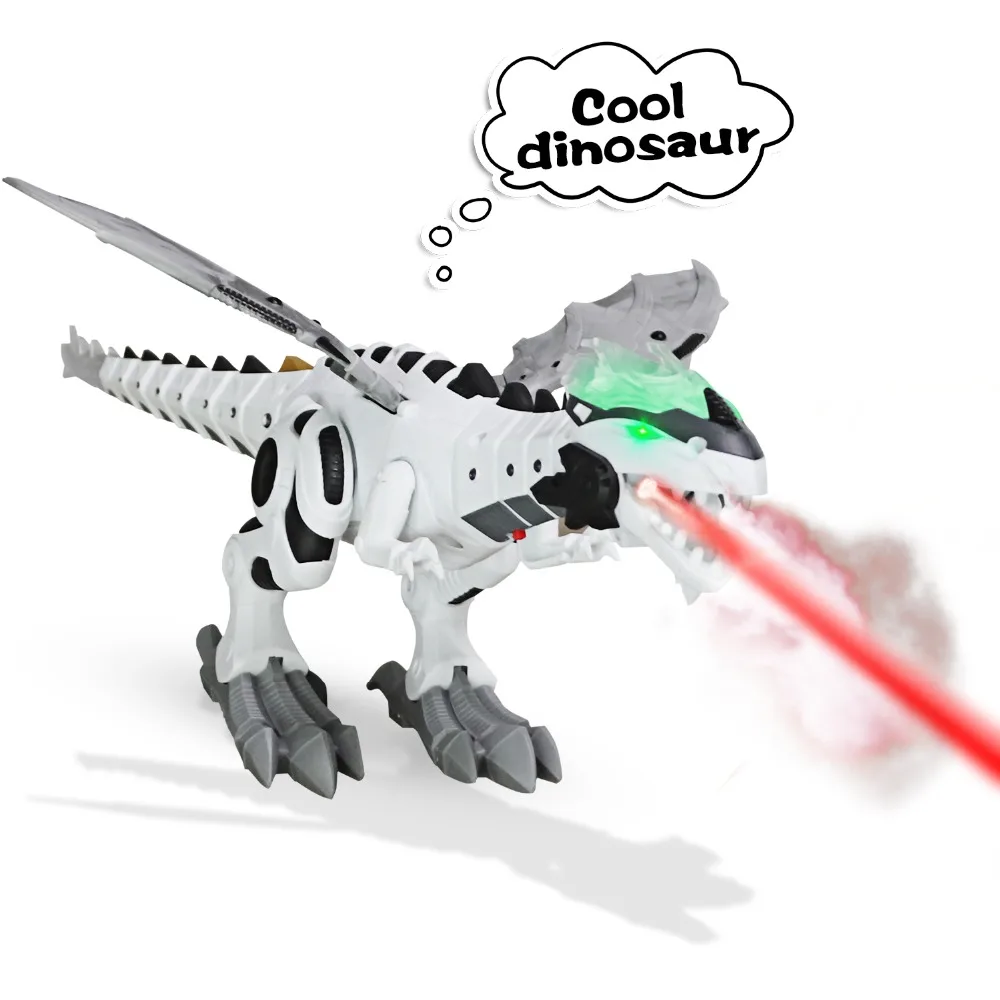 RC Robots & Animals White Spray Electric Mechanical Dinosaur Toys