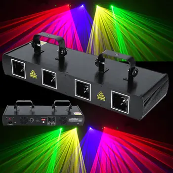 

Free shipping RG stage effect laser projector dmx control for dj disco beam wash spot patterns light work with moving head
