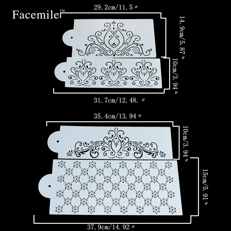 Facemile 4 шт./компл. шаблон формы для выпечки инструмент кружевное платье принцессы подарок кекс печенье трафарет для мастики подарочные рамки трафарет набор гель-лаков