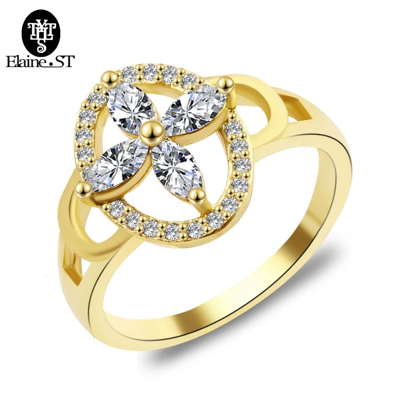 

Newest Rings for Women AAA CZ Pave Petals of Love Four Leaf Clover Rings Fine Jewelry High Quality Ring Jewelry Free Shipping