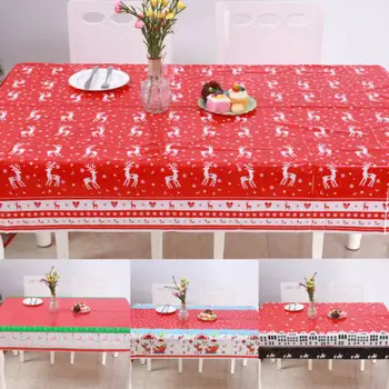 

Christmas Tree/Snowman/Santa/Xmas Bell Tablecloth Table Cover Cloth Home Decor