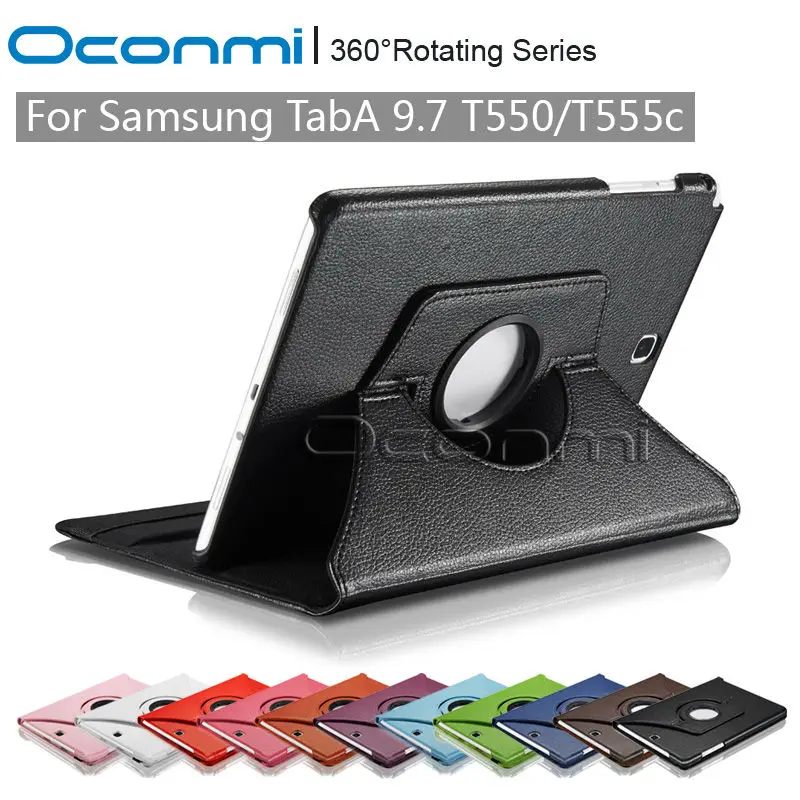 

360 Rotating PU Leather case for Samsung Galaxy Tab A 9.7 with stand function SM-T550 SM-T555 Tablet Protective Shell Skin cover