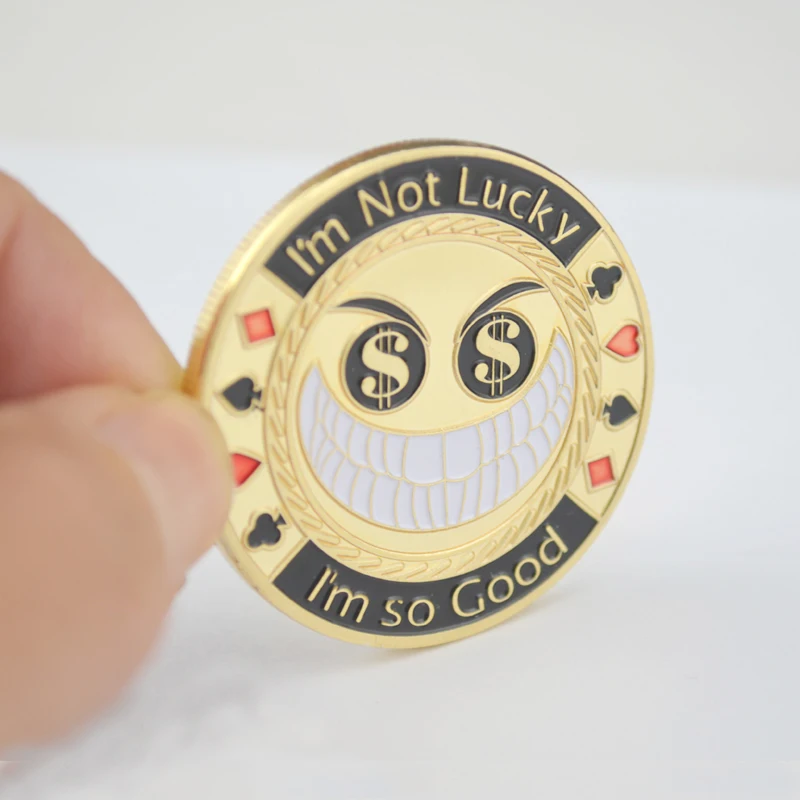 Металлическая сувенирная монета Poker Chip Card Guard Protector Token Coin I'M So Good/Money Machine/Dead Man's