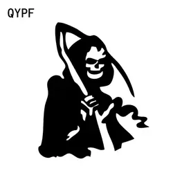 Qypf 12 см * 14.7 см интересно Каратель Серпы черепа автомобиля Стикеры черный/серебристый виниловые украшения s9-2157