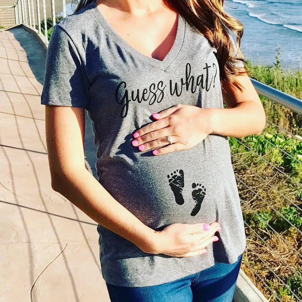 Для беременных Для женщин короткий рукав Повседневное футболка принт Топ для беременных свободные летние 3XL Большие размеры хлопковая