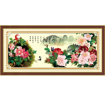 

NKF Blossoming Rich Cross Stitch Patterns Handcraft Needlework Embroidery Sets Ribbon Embroidery for Home Decoration