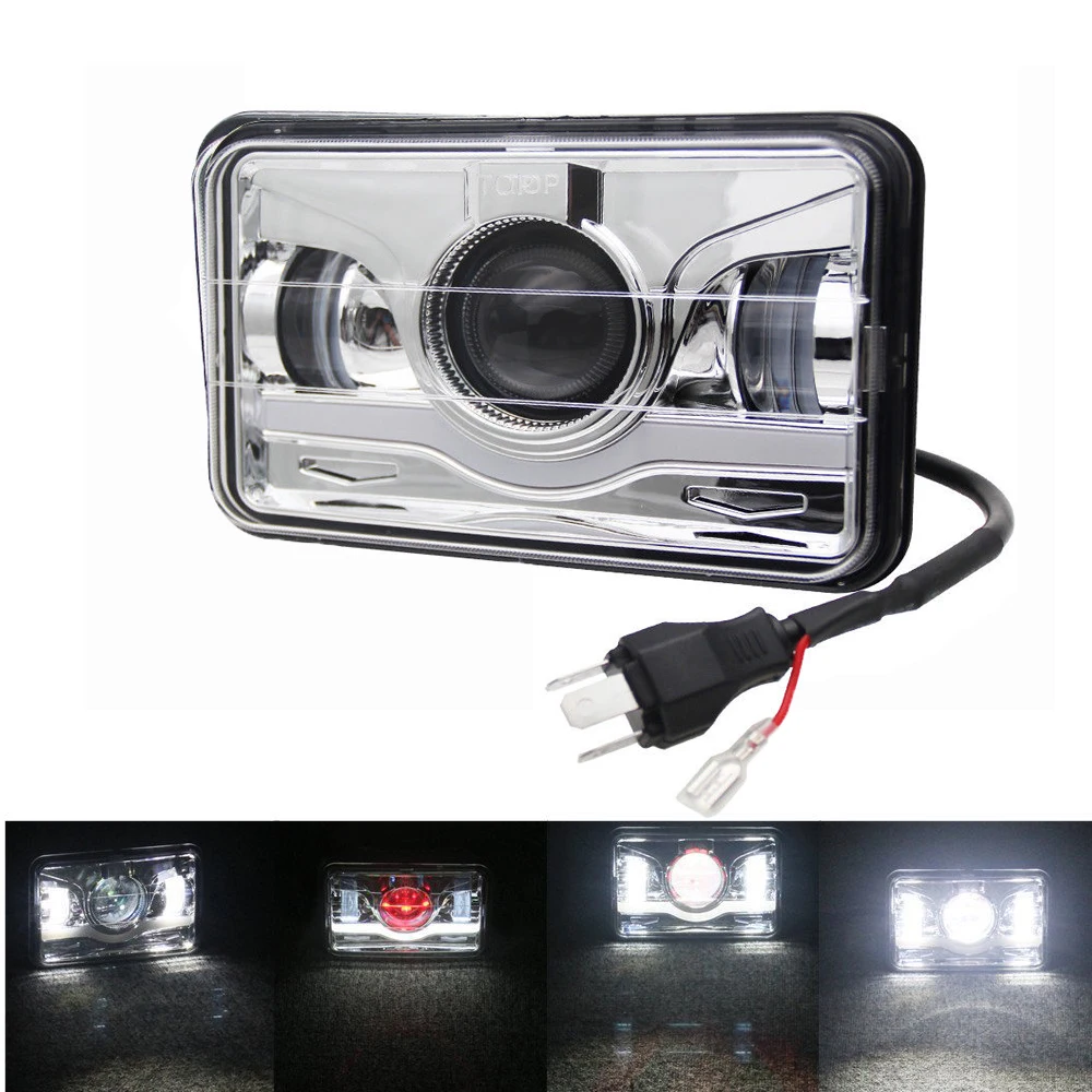 2Pcs 4X6/" LED Headlights Light Bulbs Crystal Clear Sealed Hi//Lo Beam Headlamp