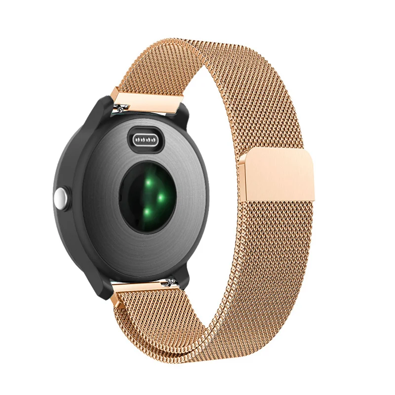 Магнитный 20 мм металлический ремешок из нержавеющей стали для Garmin Vivoactive3 3 Vivomove HR, умный Браслет для Forerunner 645, ремешок для браслета