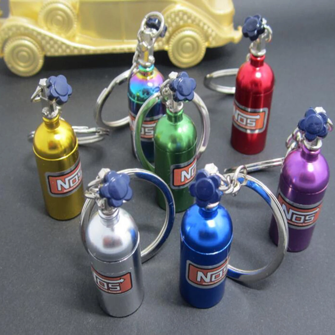 

New Nitrous Oxide Bottle Extinguisher Keychain Mini Nitrous Oxide Bottle Keyring Stash Pill Box Storage Keyfob Random Color