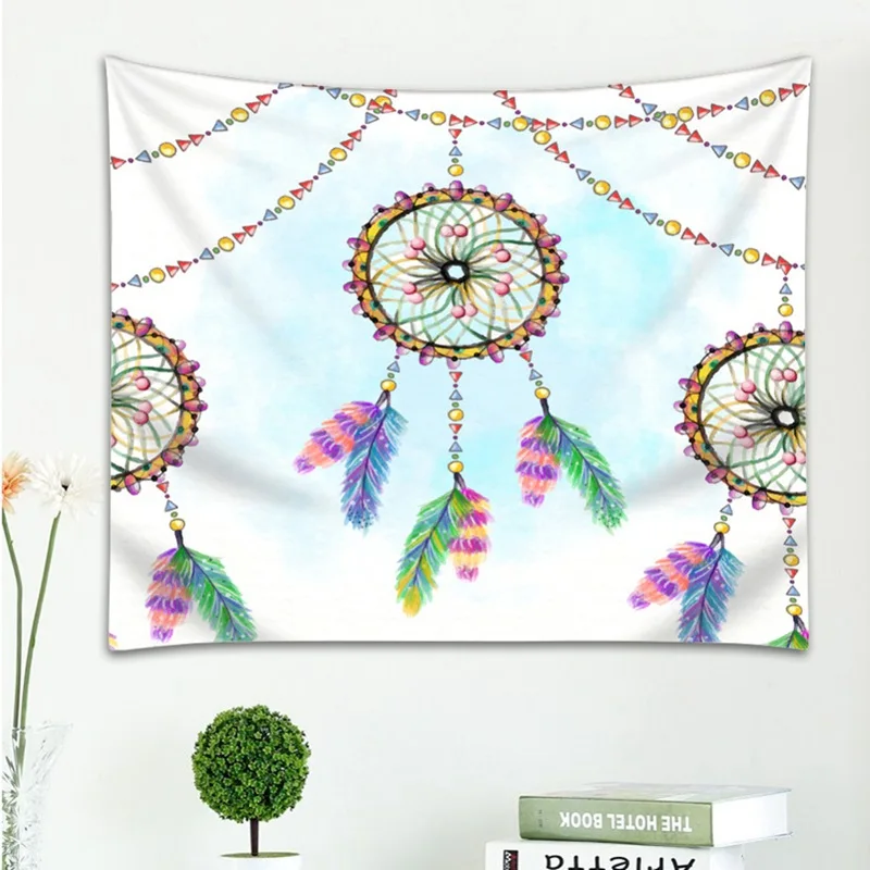 

Tapestry Dreamcatcher Feathers tapestry Wall Hanging Bohemian Art Carpet Decorative Tapestry Yoga Mat Home Decor