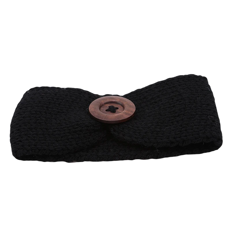 Для новорожденных повязка на голову аксессуары уха зима теплая пуговице крючком