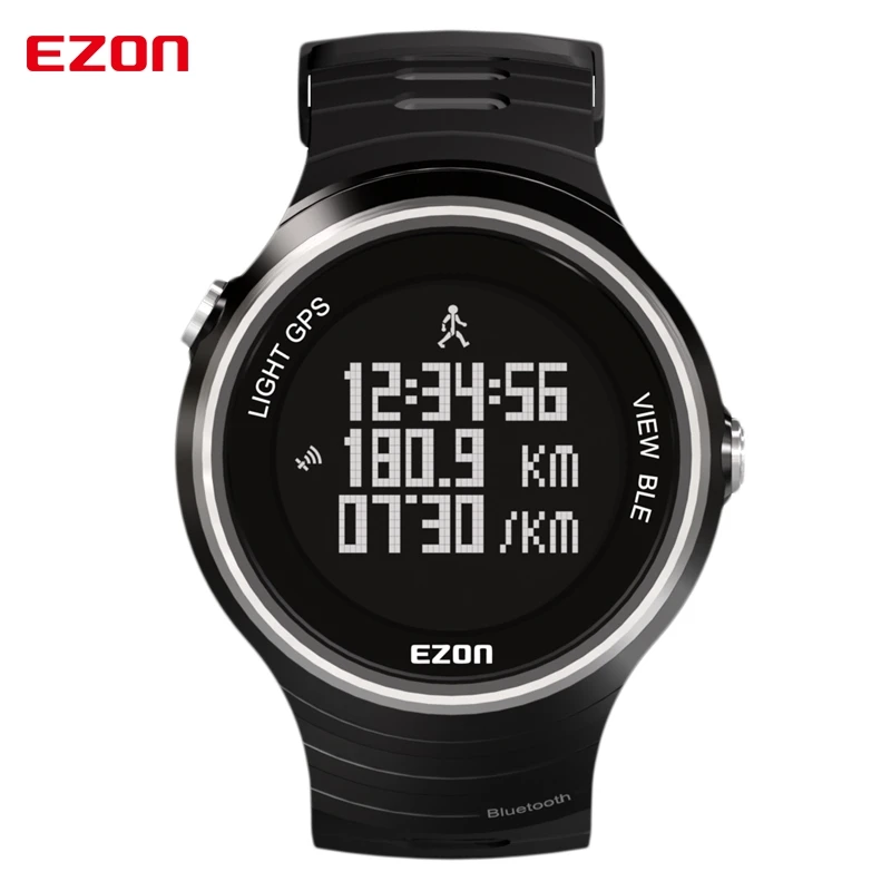 EZON gps Bluetooth 4 0 смарт цифровые часы Android 3 IOS 7 напоминание трекер Шагомер на открытом